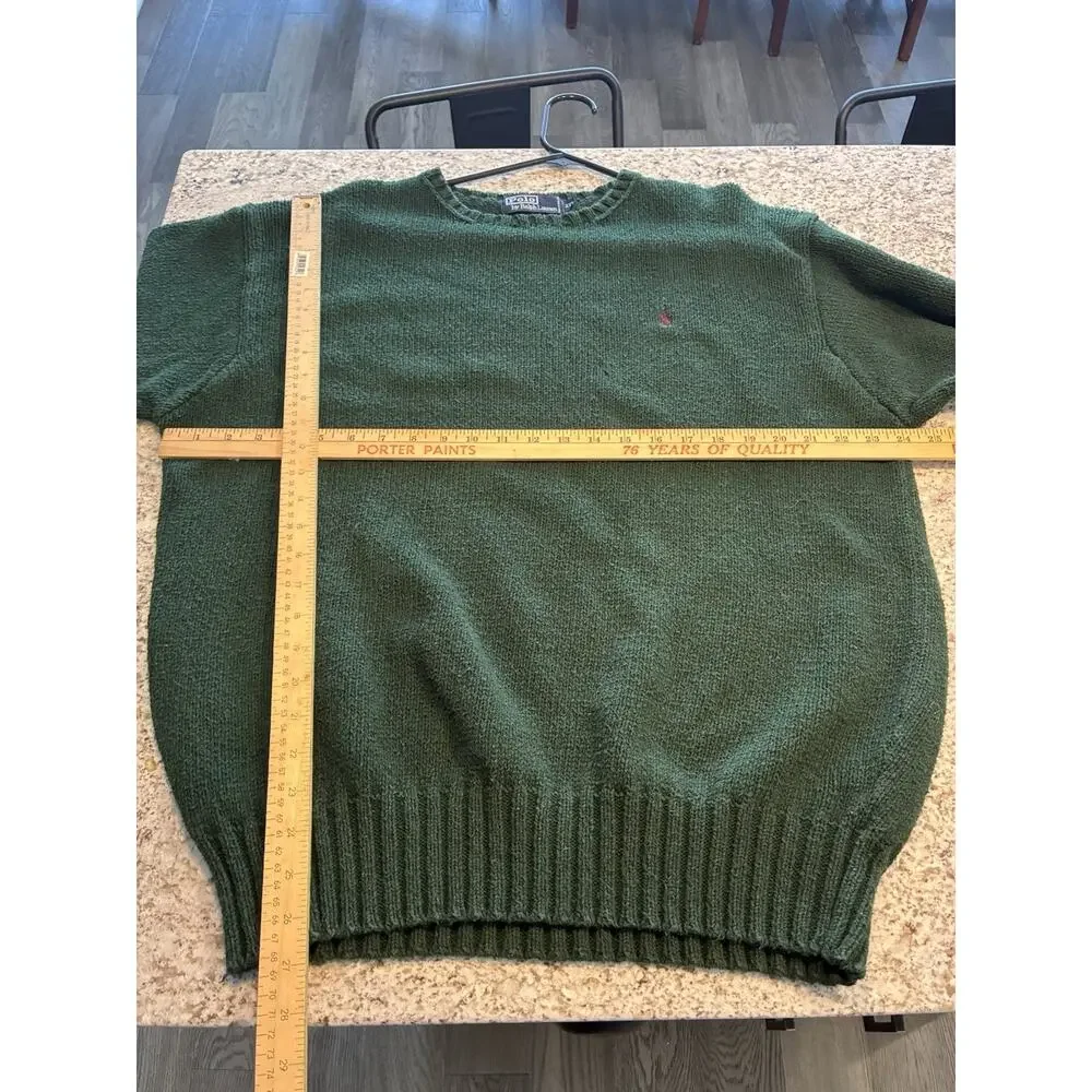 Vtg Ralph Lauren Polo Crew Neck Sweaters Red Stripped and Green Lot Of 2 Sz XXL - Picture 9 of 13